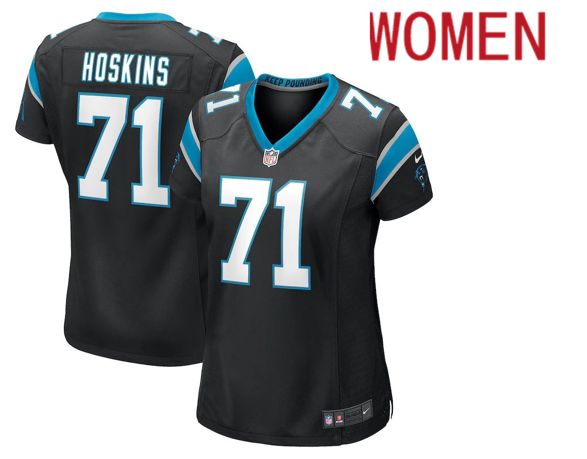 Women Carolina Panthers #71 Phil Hoskins Nike Black Game NFL Jersey